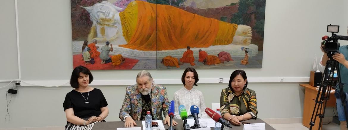 В Национальном музее прошла пресс-конференция, посвященная выставке «В стране Изумрудного Будды»